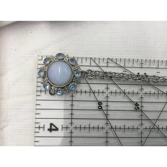 Vintage Avon Silver Blue Necklace - Picture 4 of 4
